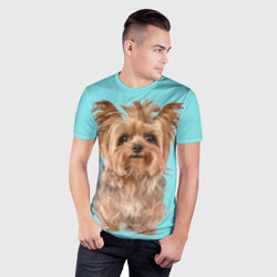 Мужская футболка 3D Slim Йоркширский терьер собака - фото 2