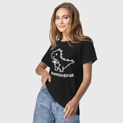 Светящаяся женская футболка Минималистичный винозаврик - фото 2
