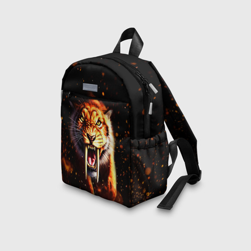 Детский рюкзак 3D с принтом Саблезубый тигр, вид сбоку #3