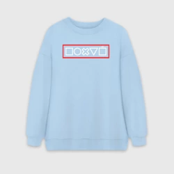 Женский свитшот oversize без начеса хлопок Безразлично