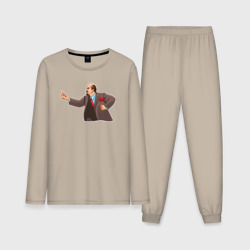 Мужская пижама с лонгсливом хлопок Ленин показывает недругу