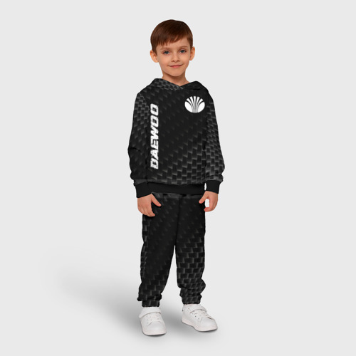 Детский костюм с толстовкой 3D Daewoo карбоновый фон, цвет черный - фото 3