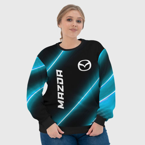 Женский свитшот 3D Mazda неоновые лампы, цвет 3D печать - фото 6