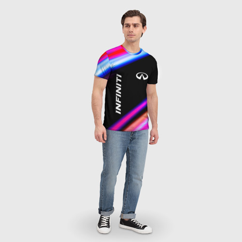 Мужская футболка 3D Infiniti Speed lights, цвет 3D печать - фото 5