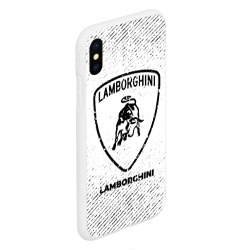 Чехол для iPhone XS Max матовый Lamborghini с потертостями на светлом фоне - фото 2