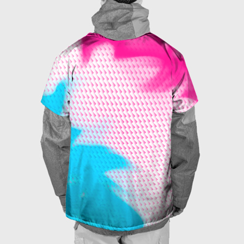 Накидка на куртку 3D Mercedes neon gradient style: надпись, символ, цвет 3D печать - фото 2