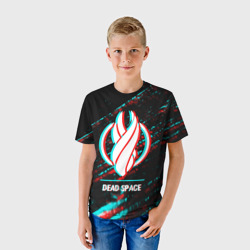 Детская футболка 3D Dead Space в стиле glitch и баги графики на темном фоне - фото 2