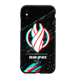 Чехол для iPhone XS Max матовый Dead Space в стиле glitch и баги графики на темном фоне