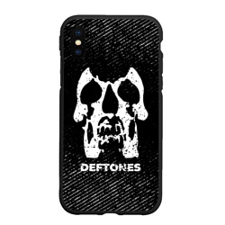 Чехол для iPhone XS Max матовый Deftones с потертостями на темном фоне