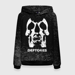 Женская толстовка 3D Deftones с потертостями на темном фоне