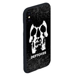 Чехол для iPhone XS Max матовый Deftones с потертостями на темном фоне - фото 2