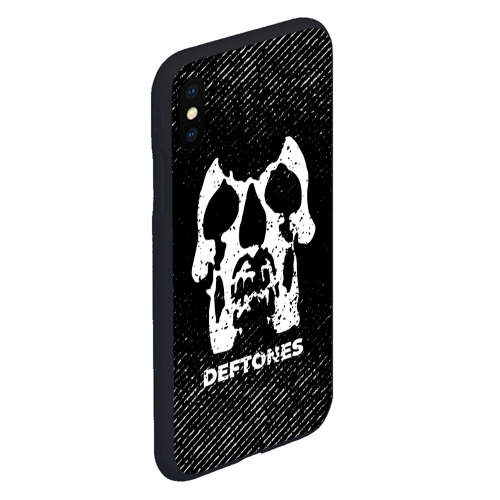 Чехол для iPhone XS Max матовый Deftones с потертостями на темном фоне - фото 3