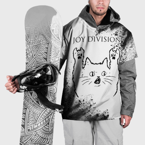 Накидка на куртку 3D Joy Division рок кот на светлом фоне, цвет 3D печать
