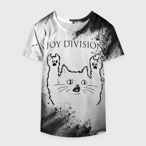 Накидка на куртку 3D Joy Division рок кот на светлом фоне, цвет 3D печать - фото 4