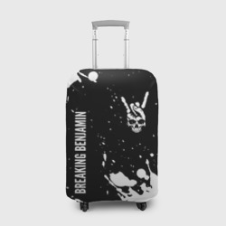 Чехол для чемодана 3D Breaking Benjamin и рок символ на темном фоне