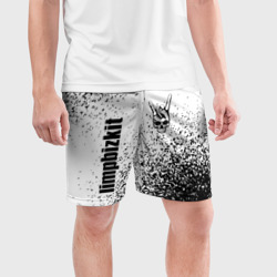 Мужские шорты спортивные Limp Bizkit и рок символ на светлом фоне - фото 2
