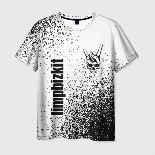 Мужская футболка 3D Limp Bizkit и рок символ на светлом фоне, цвет 3D печать