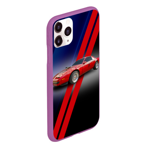 Чехол для iPhone 11 Pro Max матовый Американский маслкар Pontiac Firebird 3 поколение, цвет фиолетовый - фото 3