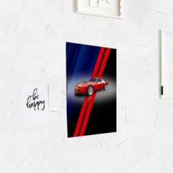 Постер с принтом Американский маслкар Pontiac Firebird 3 поколение для любого человека, вид спереди №3. Цвет основы: белый