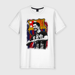 Мужская футболка хлопок Slim Левандовски Барселона