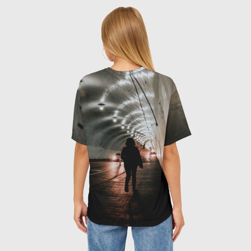Женская футболка oversize 3D Ночной тоннель, цвет 3D печать - фото 4
