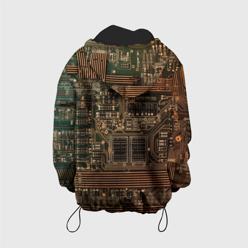Детская куртка 3D Старая печатная плата, цвет черный - фото 2