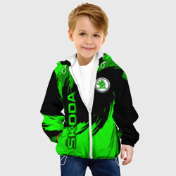 Детская куртка 3D Шкода - зеленые штрихи - фото 2