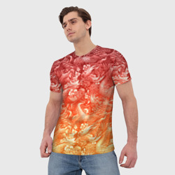 Мужская футболка 3D Огненная татуировка с элементами дракона - фото 2