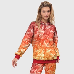 Женский костюм с толстовкой 3D Огненная татуировка с элементами дракона - фото 2