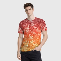 Мужская футболка 3D Огненная татуировка с элементами дракона - фото 2