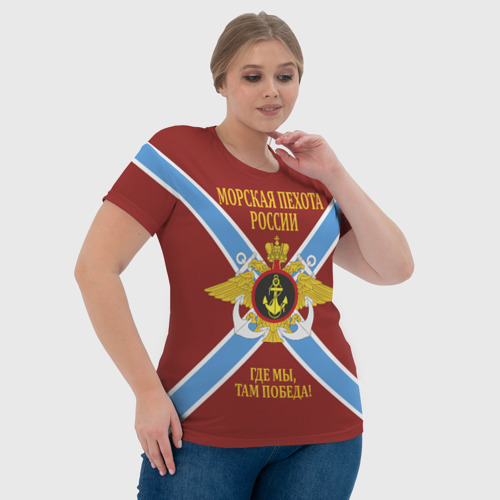 Женская футболка 3D Морская Пехота России - герб, цвет 3D печать - фото 6