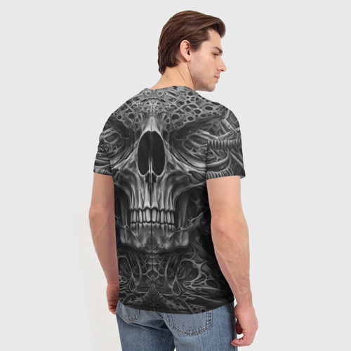 Мужская футболка 3D Череп в стиле Гигера, цвет 3D печать - фото 4