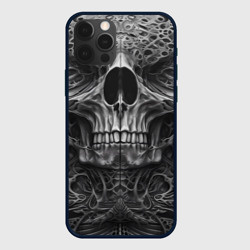 Чехол для iPhone 12 Pro Max Череп в стиле Гигера