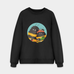 Мужской свитшот oversize без начеса хлопок Полосатое семейство