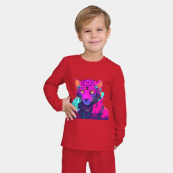 Детская пижама с лонгсливом хлопок Кибер-ягуар в куртке - фото 2