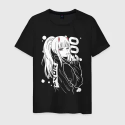 Светящаяся мужская футболка Zero two anime tyan