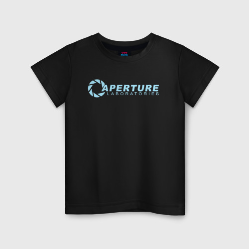 Светящаяся детская футболка Test subject Portal, цвет черный