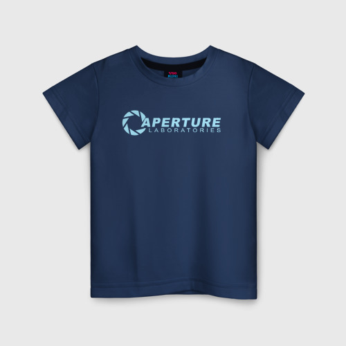 Светящаяся детская футболка с принтом Test subject Portal, вид спереди №1