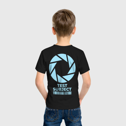 Светящаяся детская футболка Test subject Portal, цвет черный - фото 5