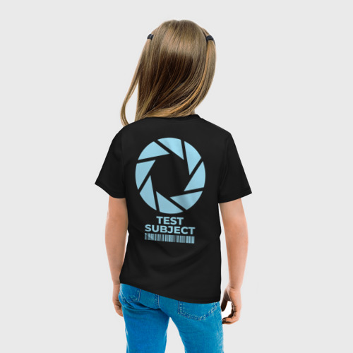 Светящаяся детская футболка Test subject Portal, цвет черный - фото 7