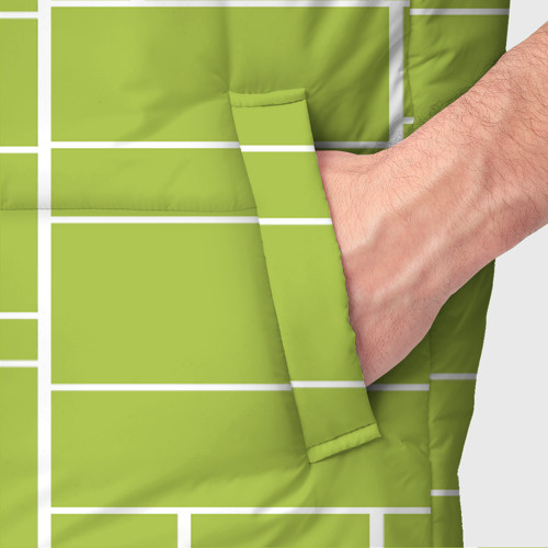 Мужской жилет утепленный 3D с принтом Цвет зеленый салатовый тренд, фото #4