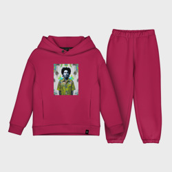 Детский костюм хлопок Oversize Арт граффити Боб Марли в ямайской рубашке