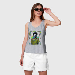 Женская майка хлопок Арт граффити Боб Марли в ямайской рубашке - фото 2