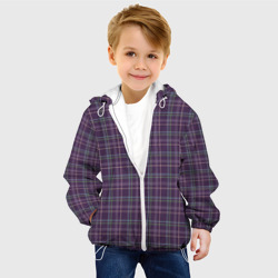 Детская куртка 3D Джентльмены Шотландка темно-фиолетовая - фото 2
