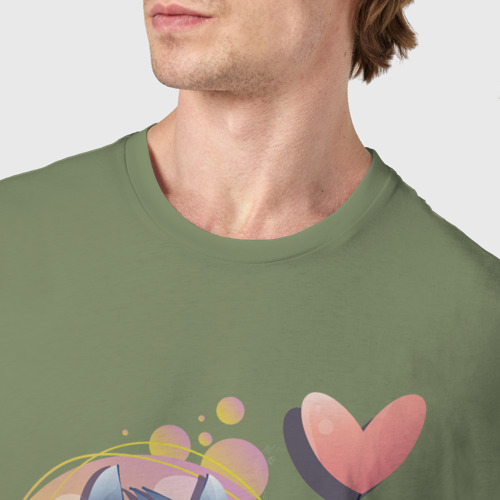 Мужская футболка хлопок с принтом Монстрик с шариком, фото #4