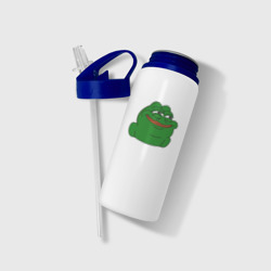 Бутылка для воды с трубочкой Лягушонок Пепе хитро доволен - фото 2