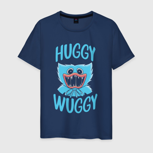 Светящаяся мужская футболка с принтом Poppy Playtime - Huggy, вид спереди №1