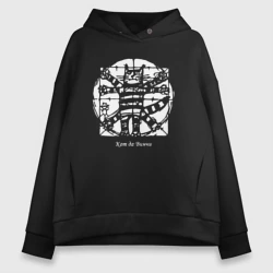 Женское светящееся худи Витрувианский кот