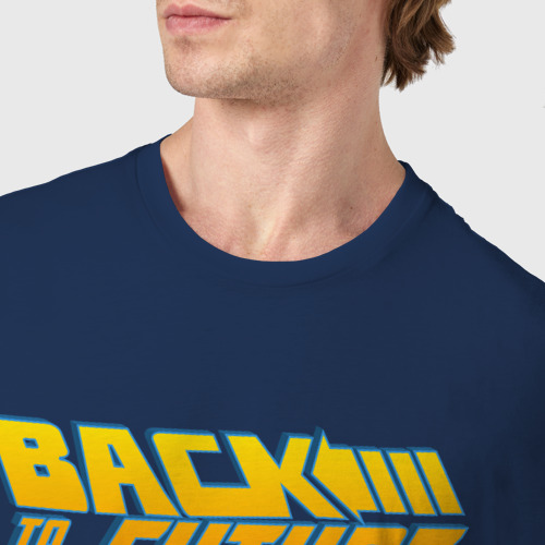 Мужская футболка хлопок Делориан машина времени, цвет темно-синий - фото 6