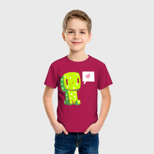 Светящаяся детская футболка Малыш Крипер, цвет маджента - фото 4
